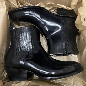 Korwin Mens Black Chameleon Leather Ankle Boots - Size 9.5